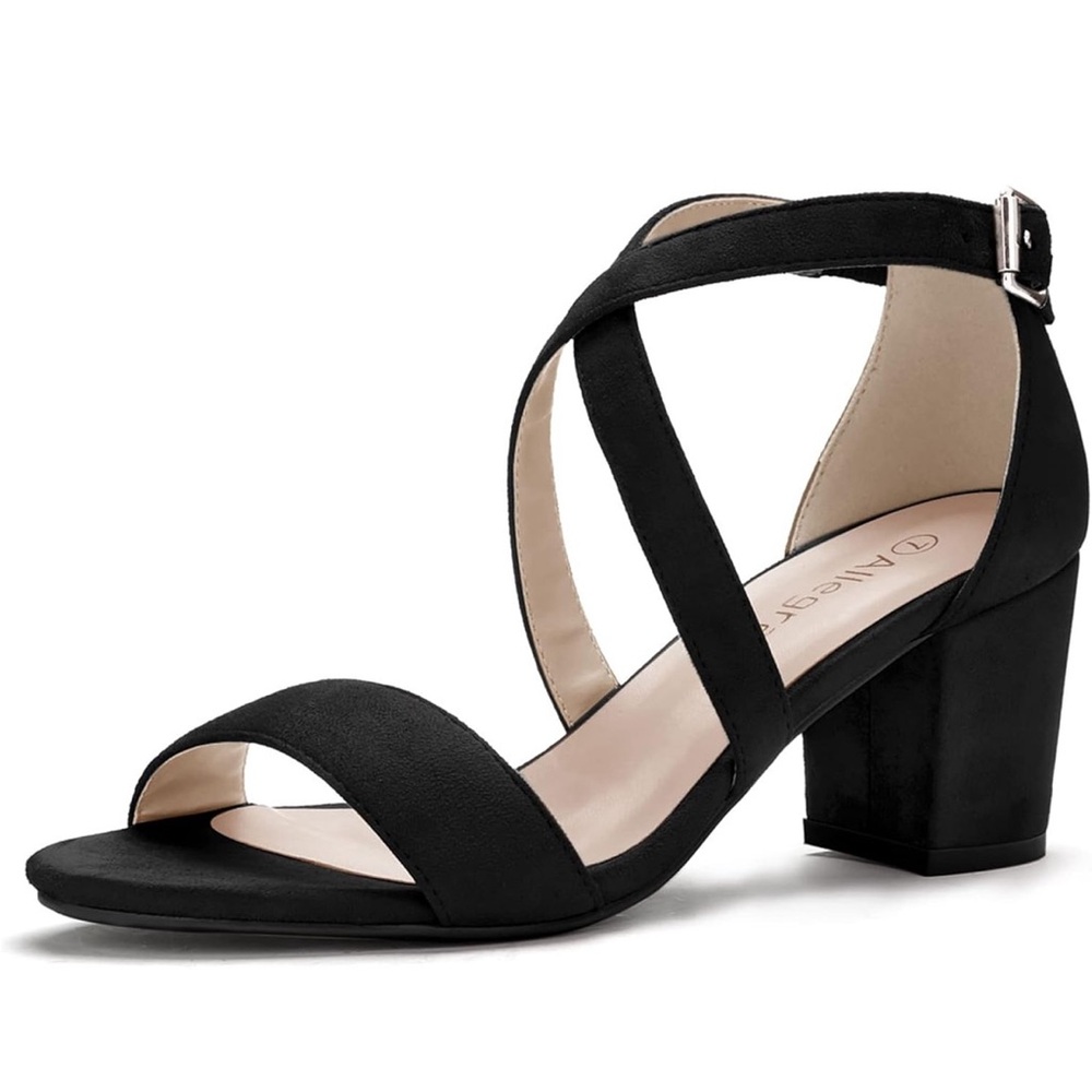 Allegra K Black Strappy Heels - Picture 12 of 16